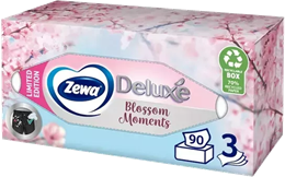 Zewa Deluxe 3 rétegű dobozos papír zsebkendő 90 db Blossom limited