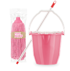 Bonus+ MicroMop Soft szett pink-lila-zöld vödör+ alukróm nyél+ Soft fej (B641)