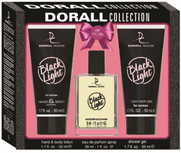 Dorall díszdoboz 3 db-os női Black Light (30ml edp + 50ml testápoló + 50ml tusfürdő)