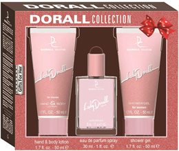 Dorall díszdoboz 3 db-os női Lady Dorall (30ml edp + 50ml testápló + 50ml tusfürdő)