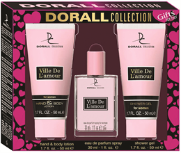 Dorall díszdoboz 3 db-os női Ville De L amour (30ml edp + 50ml testápló + 50ml tusfürdő)