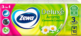 Zewa Deluxe 3 rétegű papír zsebkendő Camomile Comfort 10x10 db