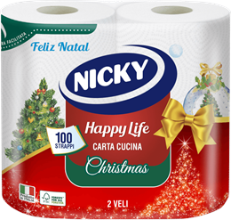 Nicky Happy Life CHRISTMAS 2 tek. 2 rét. 100lap Konyhai törlőkendő / Mintás