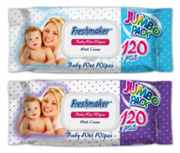 FRESHMAKER NEDVES TÖRLŐKENDŐ 120lap JUMBO BABY